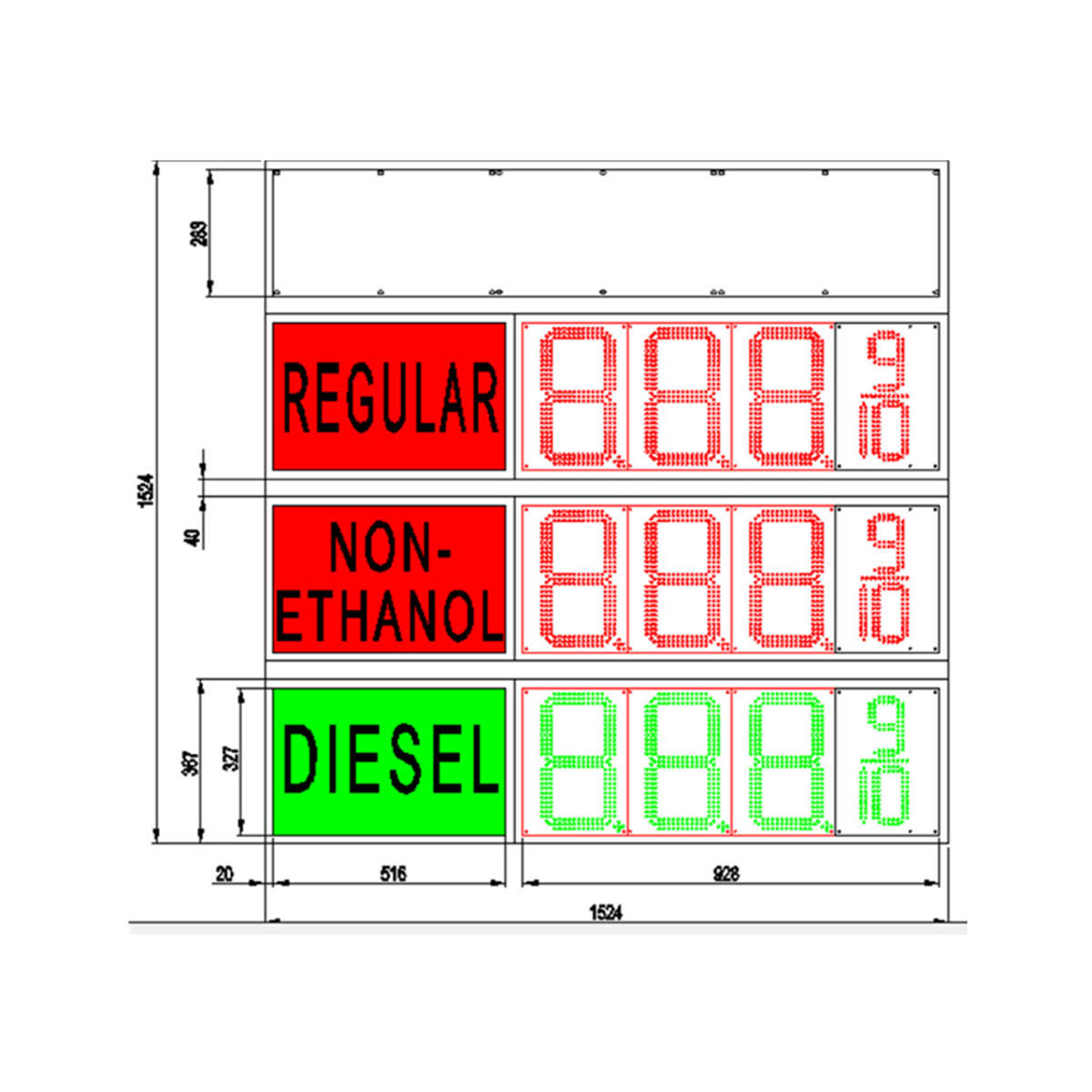  gas LED station signs