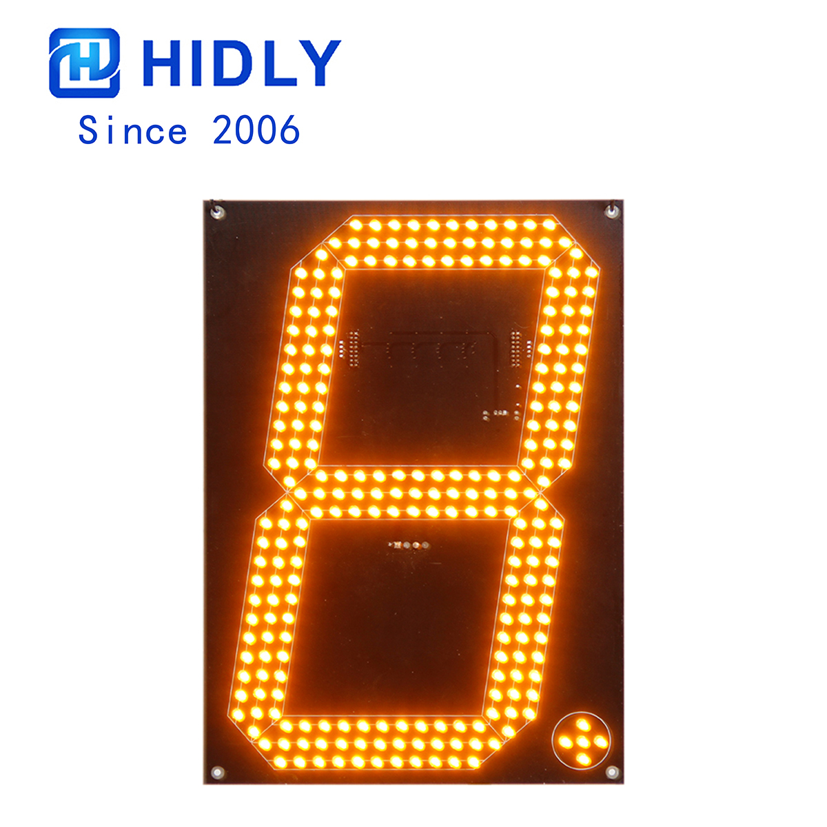 Yellow 12 Inch Oblique Led Digital Board