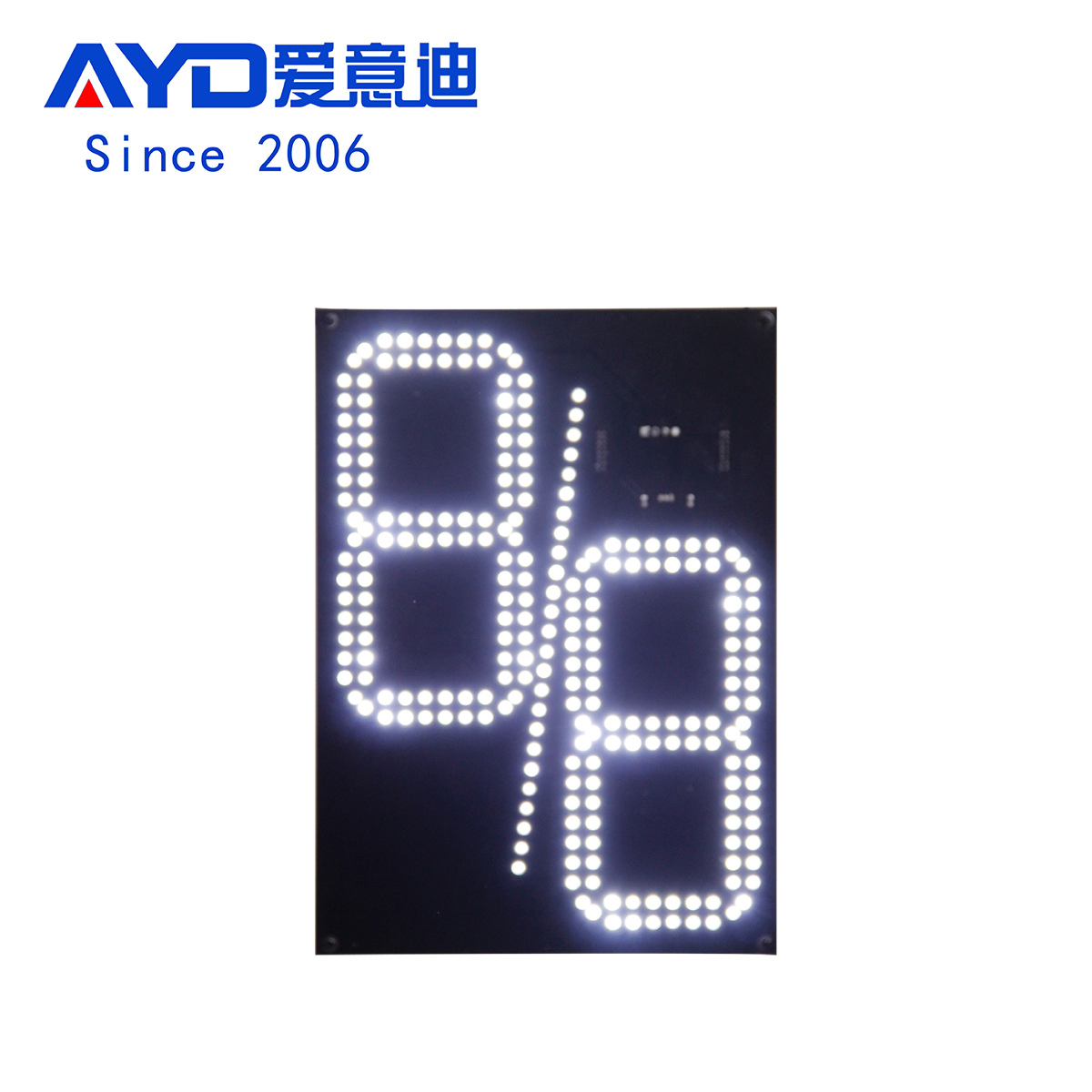 White 12 Inch  8/8 Led Digital Board