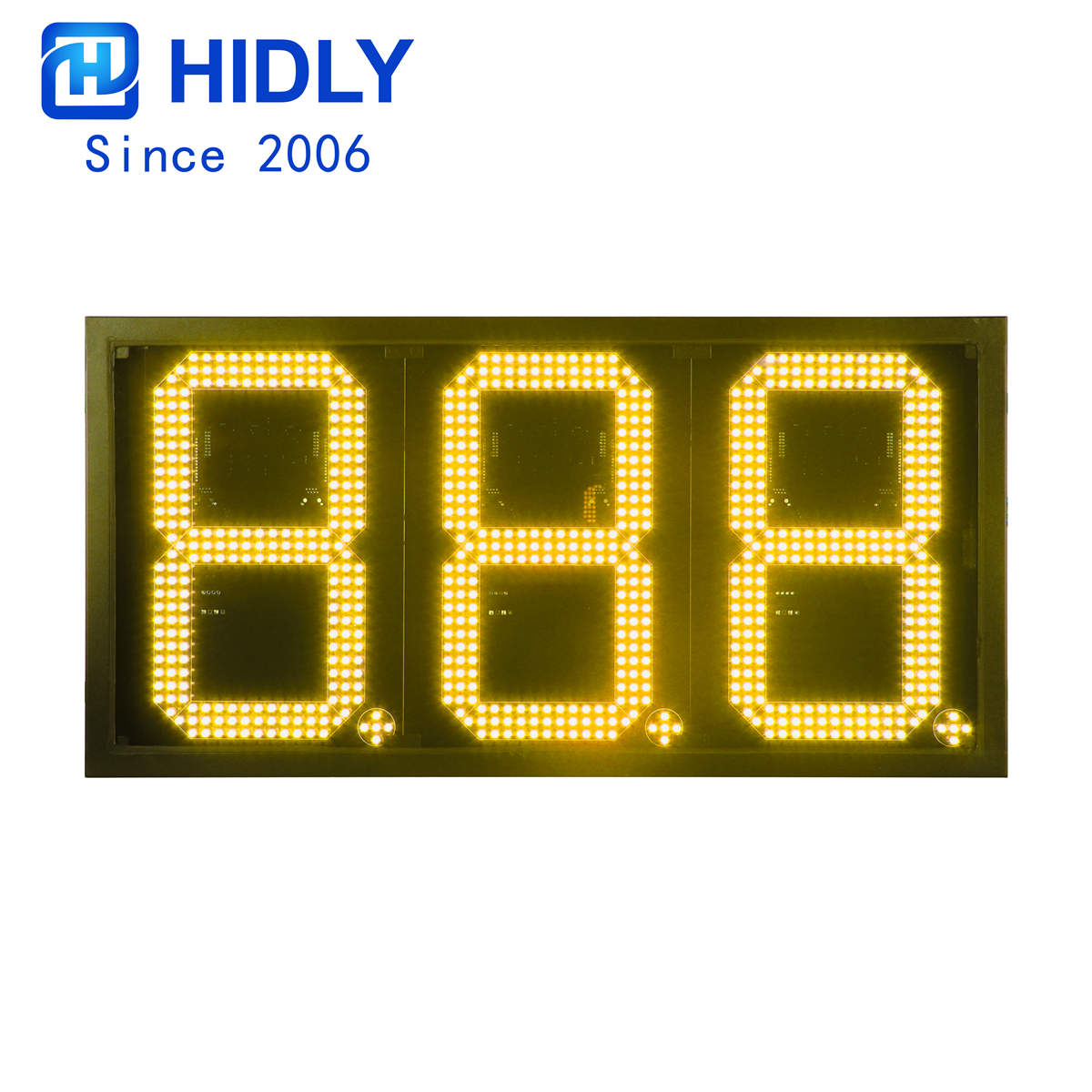12 Inch Yellow LED Gas Price Display