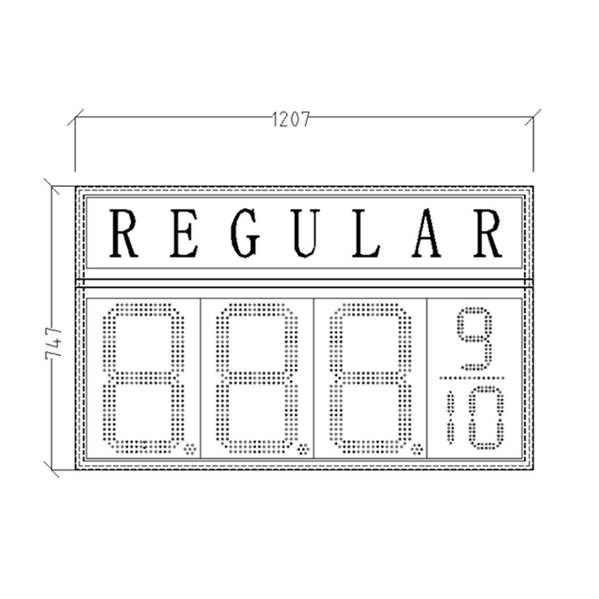 American REGULAR LED gas price signs