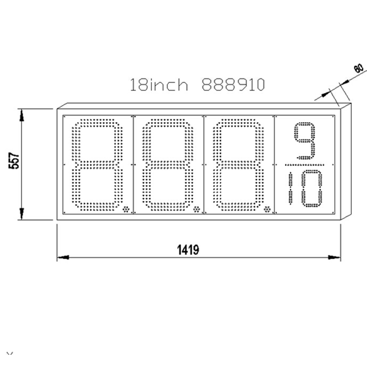 American Outdoor Waterproof Led Gas Price Signs