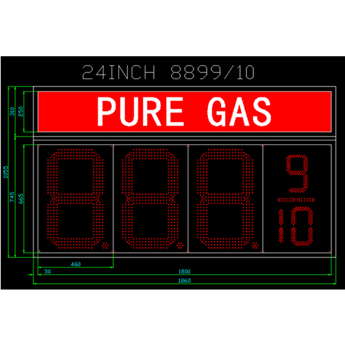 American Pure Gas Led Gas Station Signs